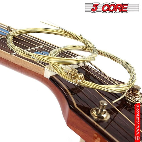 5 Core Acoustic Guitar 6 String Set Light Gauge Steel Carbon Core