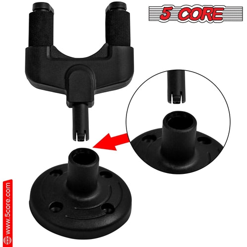 5Core Guitar Wall Mount Hanger Hook Metal Base Soft Padding Adjustable