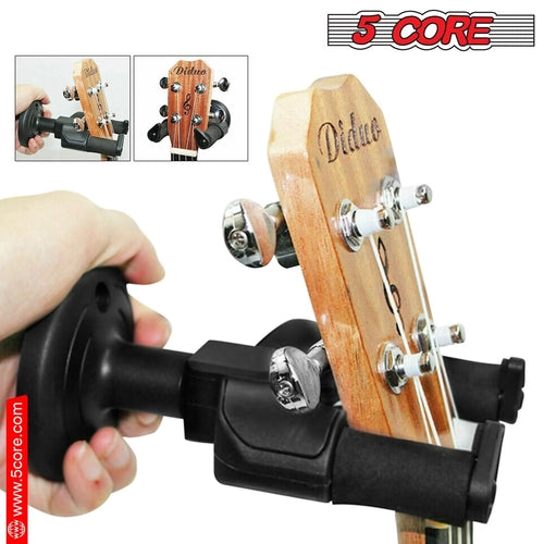 5Core Guitar Wall Mount Hanger Hook Metal Base Soft Padding Adjustable