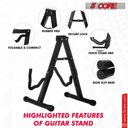 5Core Guitar Stand Floor a Frame Electric Acoustic Bass Soporte Para