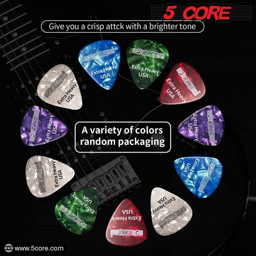 5Core Guitar Picks 1.2mm Celluloid Extra Heavy Gauge Pick - Acoustic