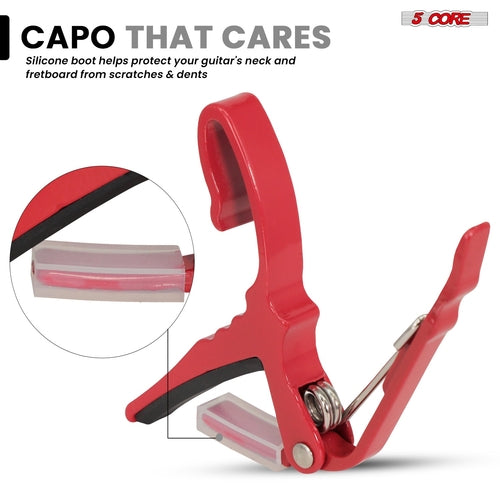 5Core Capo Acoustic Electric Guitar String Clip + 6Pcs Guitar Picks