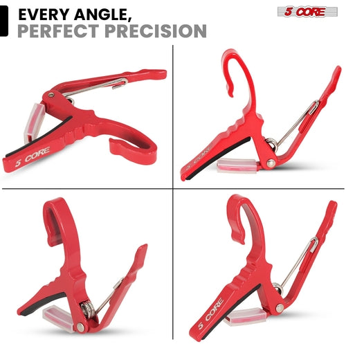 5Core Capo Acoustic Electric Guitar String Clip + 6Pcs Guitar Picks