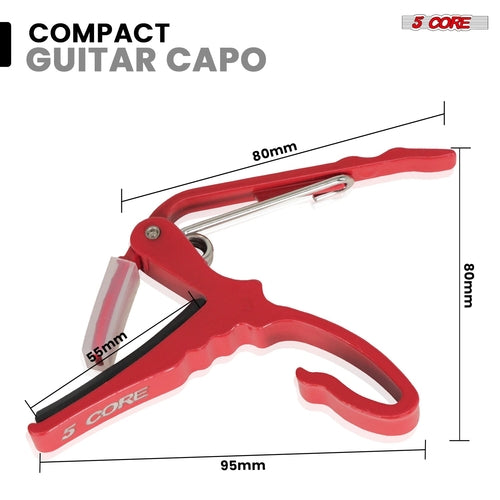 5Core Capo Acoustic Electric Guitar String Clip + 6Pcs Guitar Picks