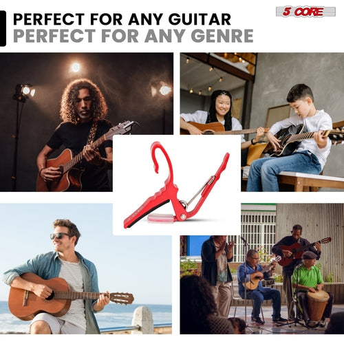 5Core Capo Acoustic Electric Guitar String Clip + 6Pcs Guitar Picks